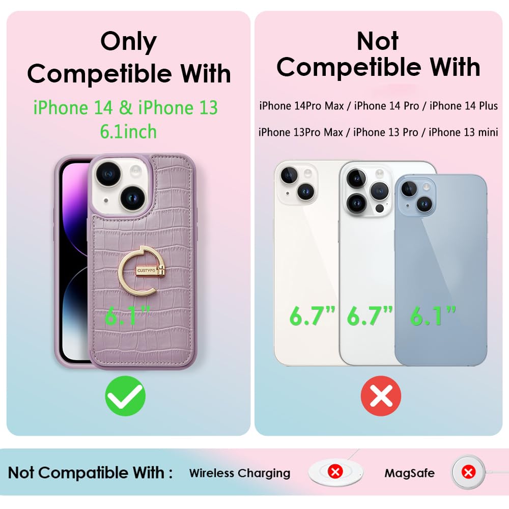 Amazon.com: CUSTYPE for iPhone 13/14 Wallet Case with Card