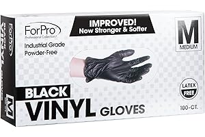 Black Cleaning Gloves: ForPro Disposable Vinyl Gloves