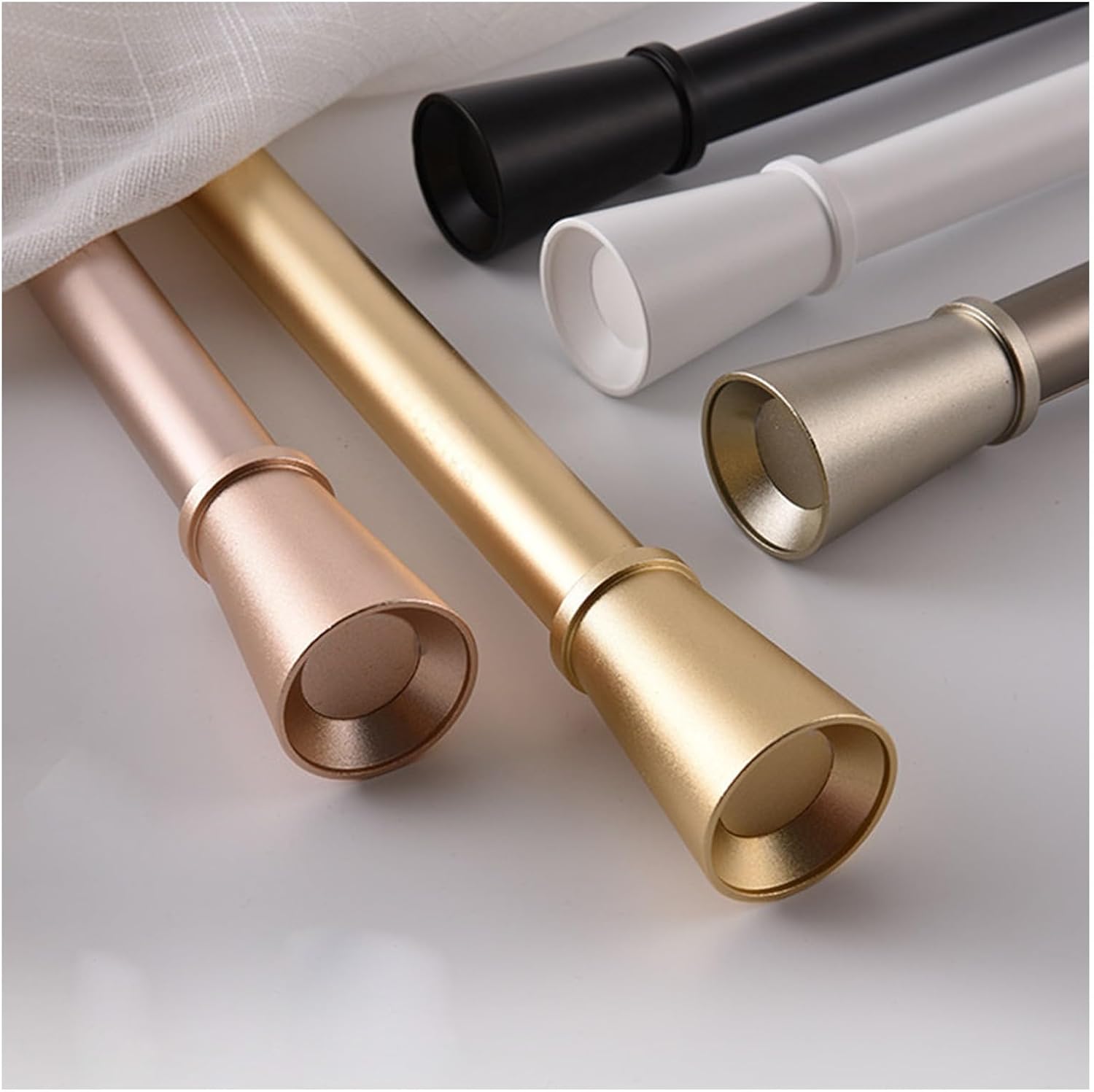 Gold 8.5FT/2.6M Wall Mounted Heavy-Duty Curtains Rails, Aluminum Alloy Roman Curtain Rods, Room Divider Curtains Tracks Set For Living Room, Bedroom, Bay Window(Gold,410cm(13.5ft))