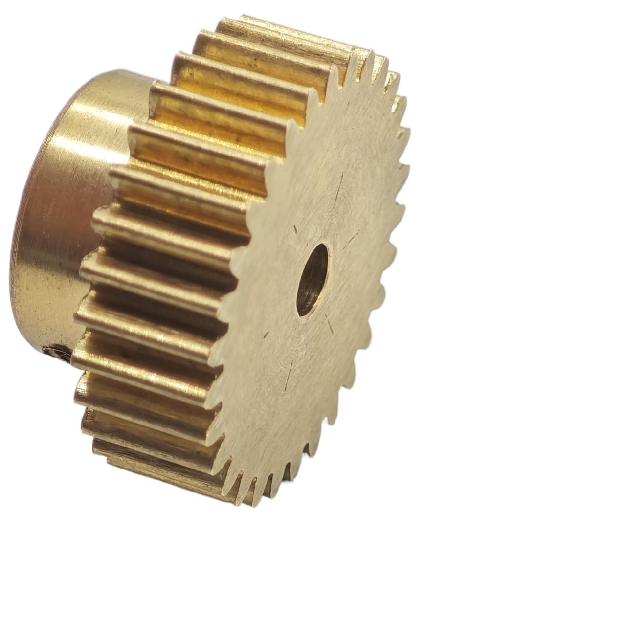 Zahnrad, Ritzel, Motorritzel, 90 Zähne Kupfer-Zylinderrad, 5 mm Zahnbreite, gerade, 0,6 Modul, Stirnradgetriebe mit Stufenwellen-Hardware(6mm bore)