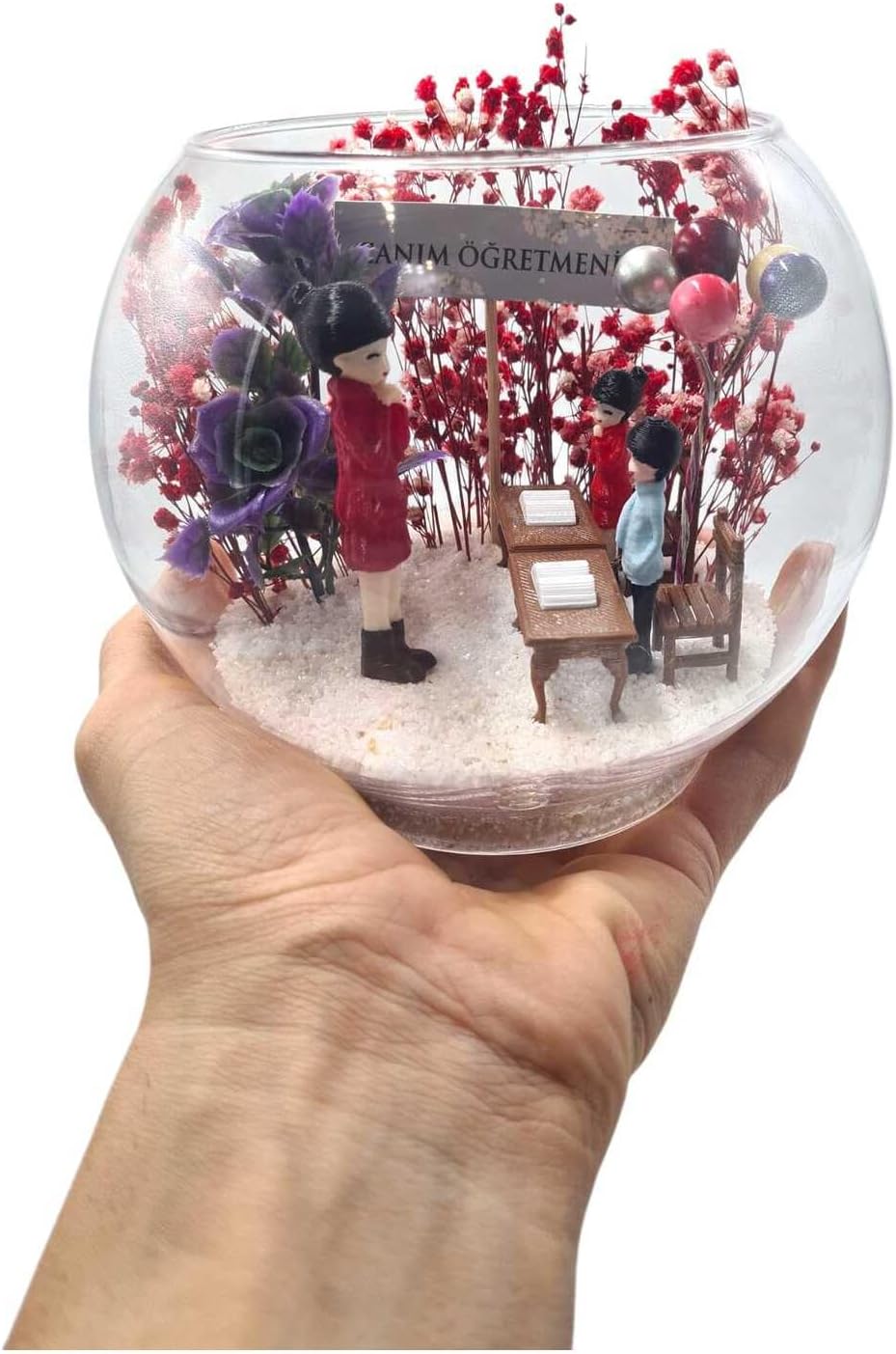 SODEF Terrarium Aquarium Glass Globe Dear Teacher Teacher's Day Gift, Unique Desktop Decoration, Handmade Succulent Planter, Special Occasion Present - One Size