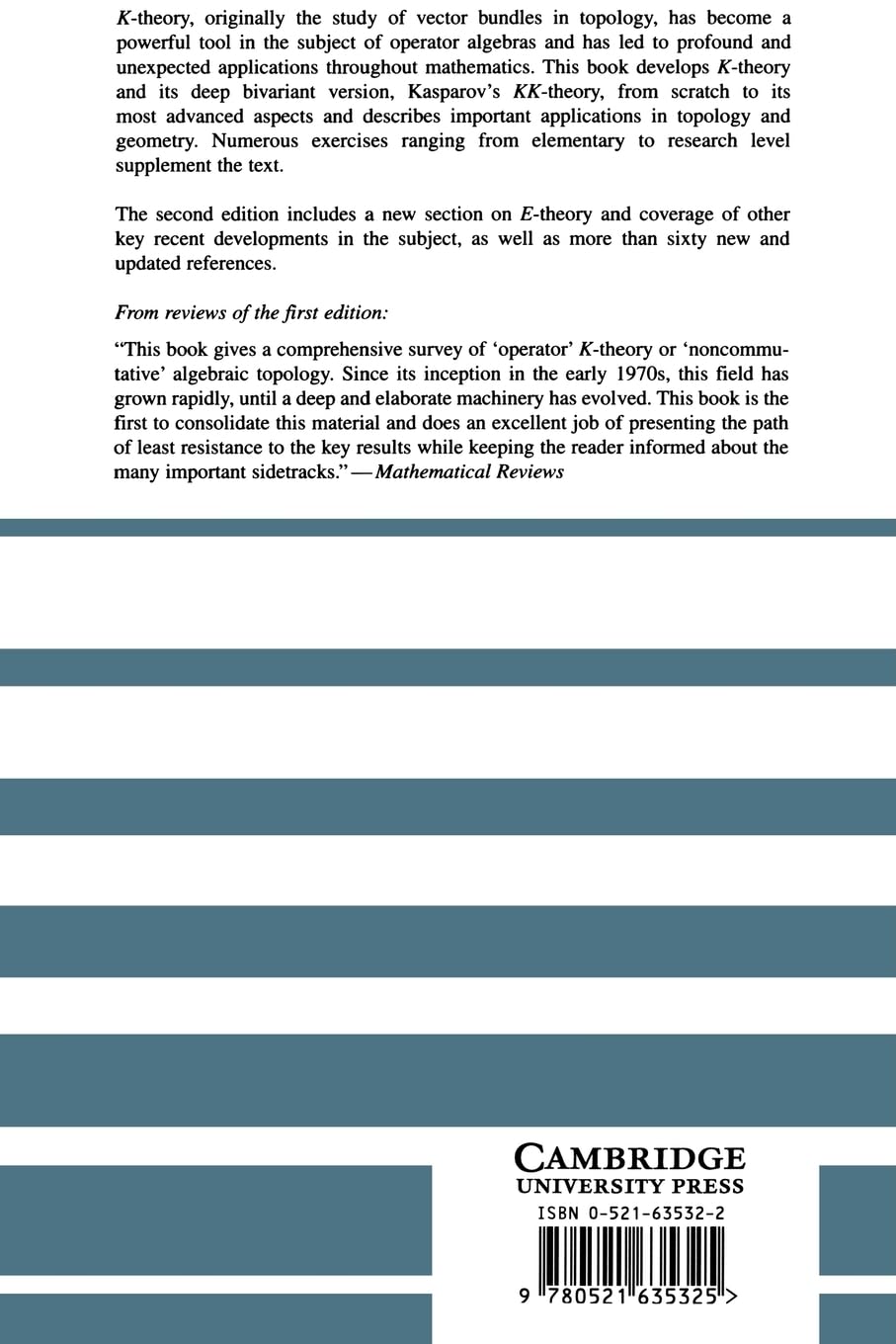 K-Theory for Operator Algebras (Mathematical Sciences Research Institute Publications, Series Number 5) (Volume 0)