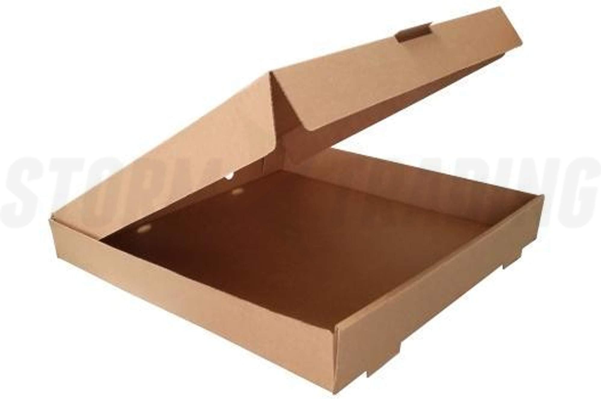 25 x Pizza Boxes 12" Flat Cardboard Postal Takeaway Style Plain Brown Boxes