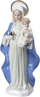 Virgin Mary Statue Christmas Decorations Indoor Tabletop Blessed Mother Statues Ceramic Mary Statue Catholic 11.5In Christmas Living Room Decor Christian Gifts for Women