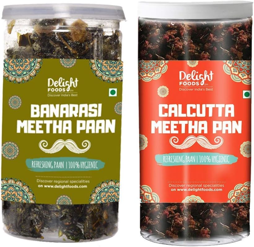 Delight Foods Mukhwas Banarasi Meetha Mix ( & Areca Nut) (Calcutta Mix 100g + Banarasi Mix 100g)_Packing May Vary