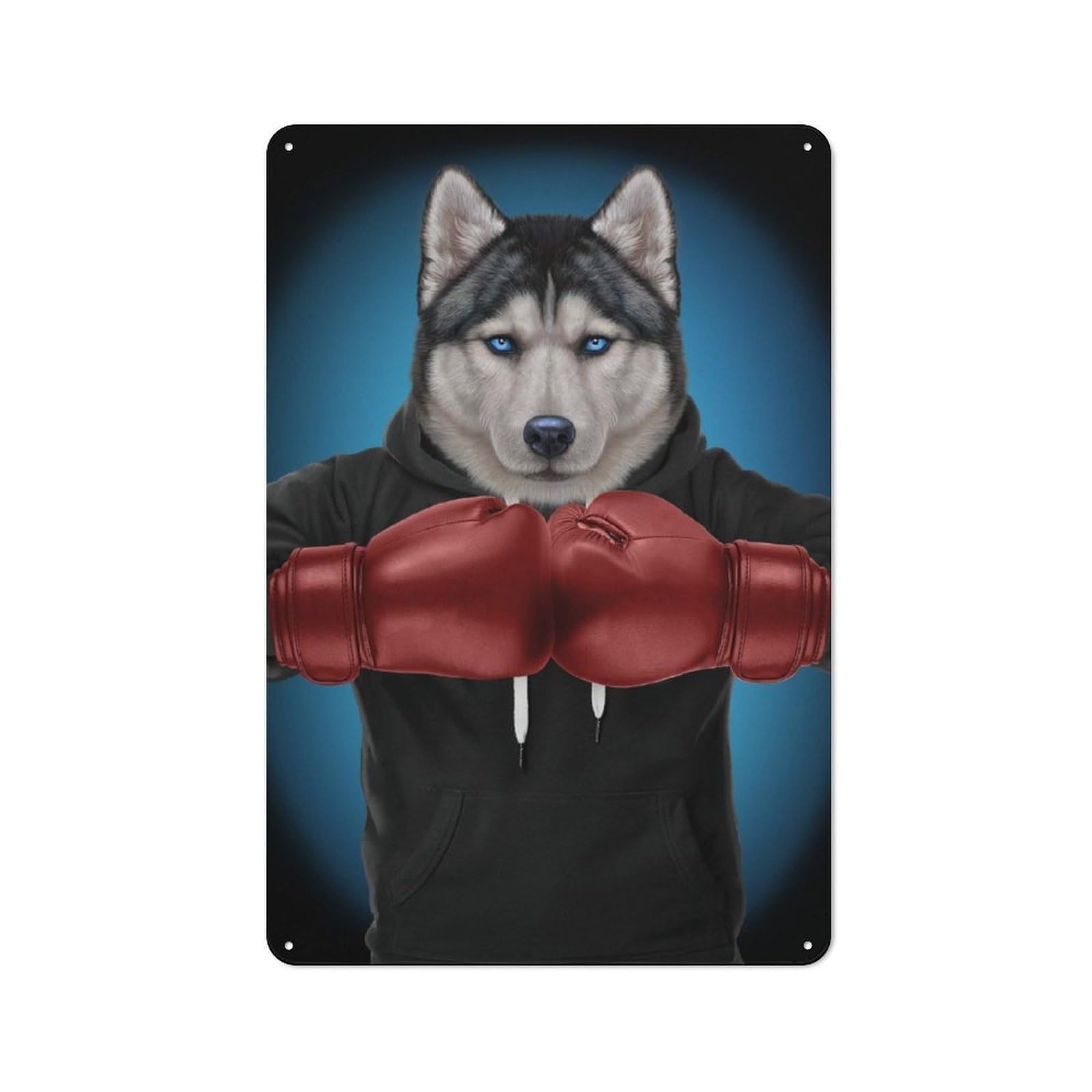 Junmoney Boxer Siberian Husky Dog Retro Tin Sign 30X20cm For Man Cave Or Games Room, For Collectors Decorating Games Rooms And Man Caves