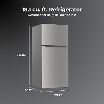 Kenmore 30 Top Mount Refrigerator with Freezer - Adjustable Shelving, Humidity-Controlled Crispers, LED Lighting, ENERGY STAR Certified, 18.1 cu. ft. Capacity - Fingerprint Resistant Metallic Steel