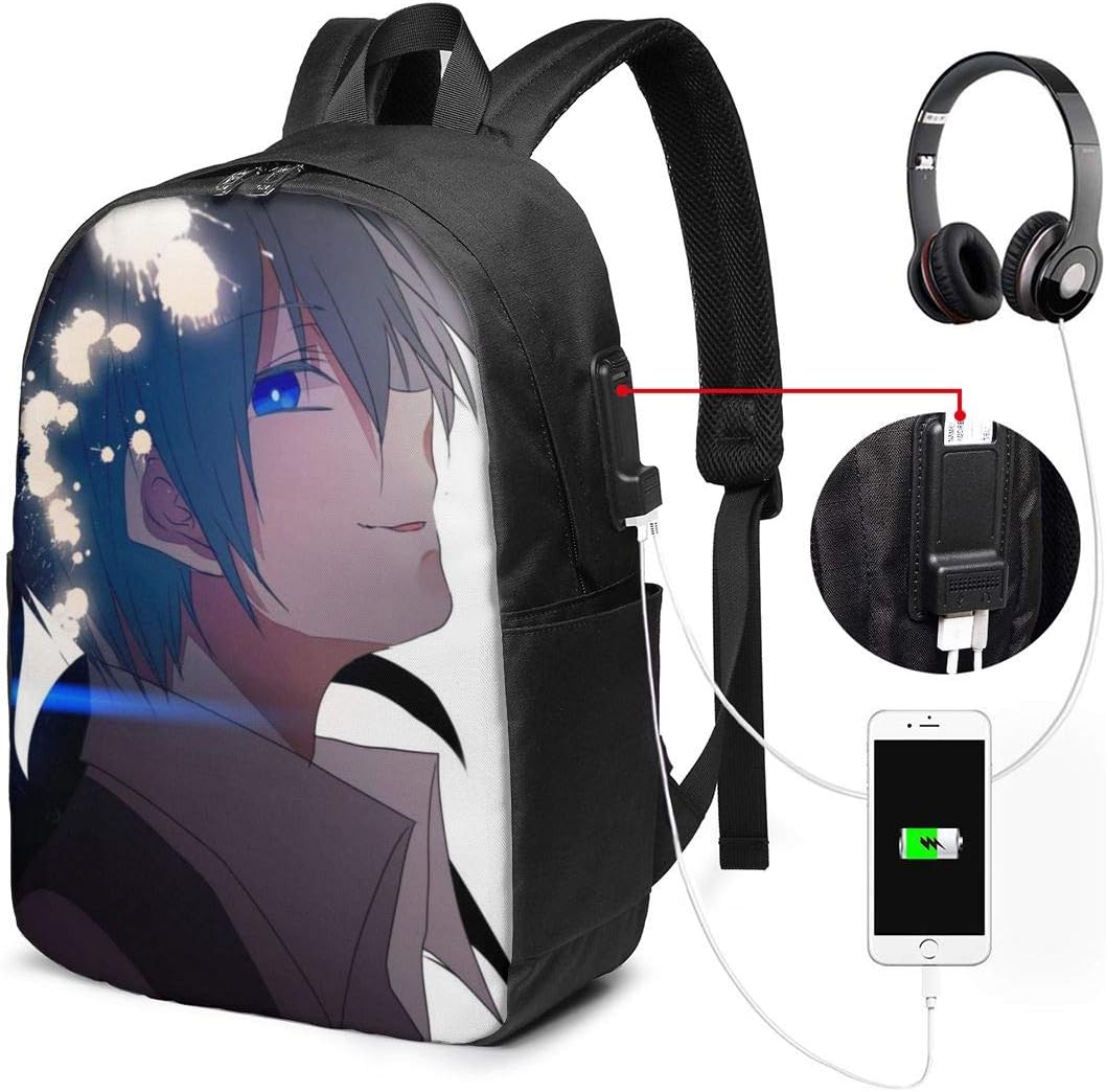 Assassination Classroo Backpack Travel Laptop Backpack Unisex Lightweight with USB Charging Port Backpack 17 in