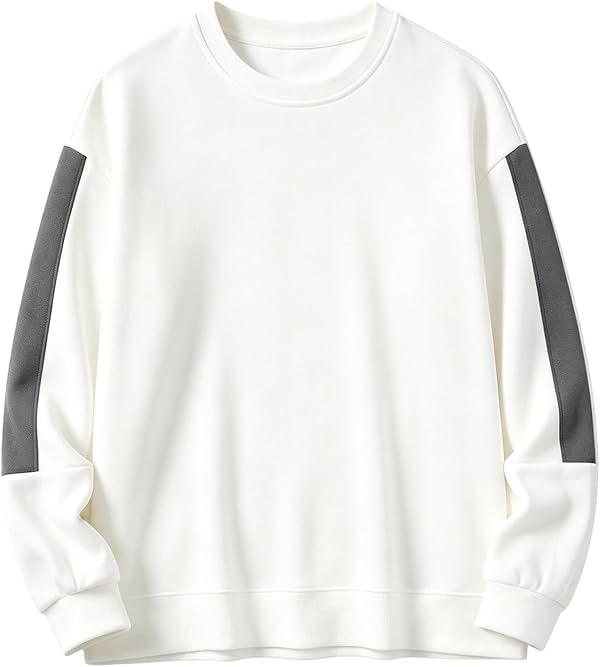 Suéter de Cuello Redondo con Mangas Raglán para Hombre, Pullover Casual Deportivo