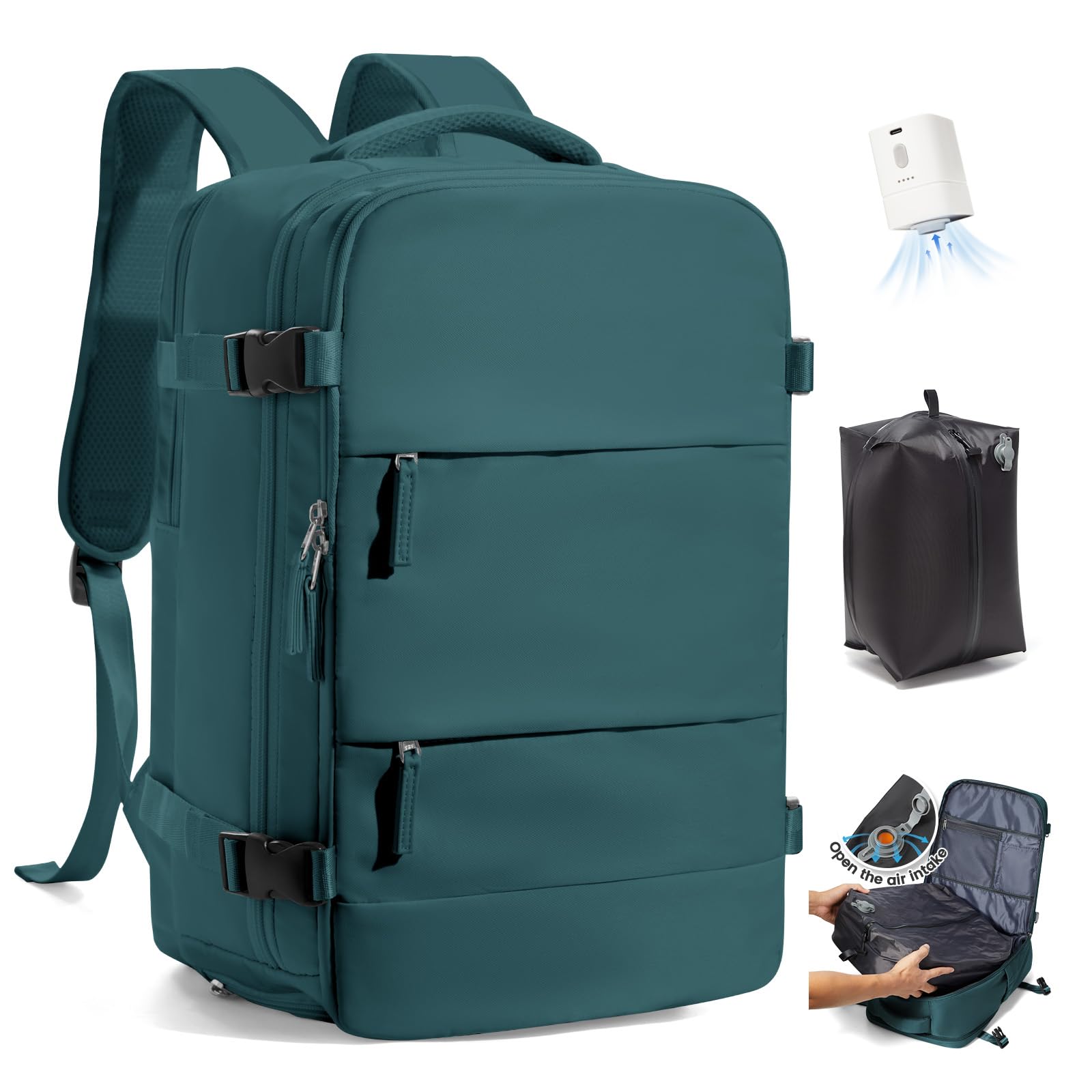 SZLX Mochila al Vacio con Bomba Equipaje de Mano 40x30x20 Ryanair Vueling Wizzair Easyjet Mochila Viaje Cabina Avion 40x20x25 Ryanair Mujer Mochila de transporte Impermeable para Computadora Portátil — view 44