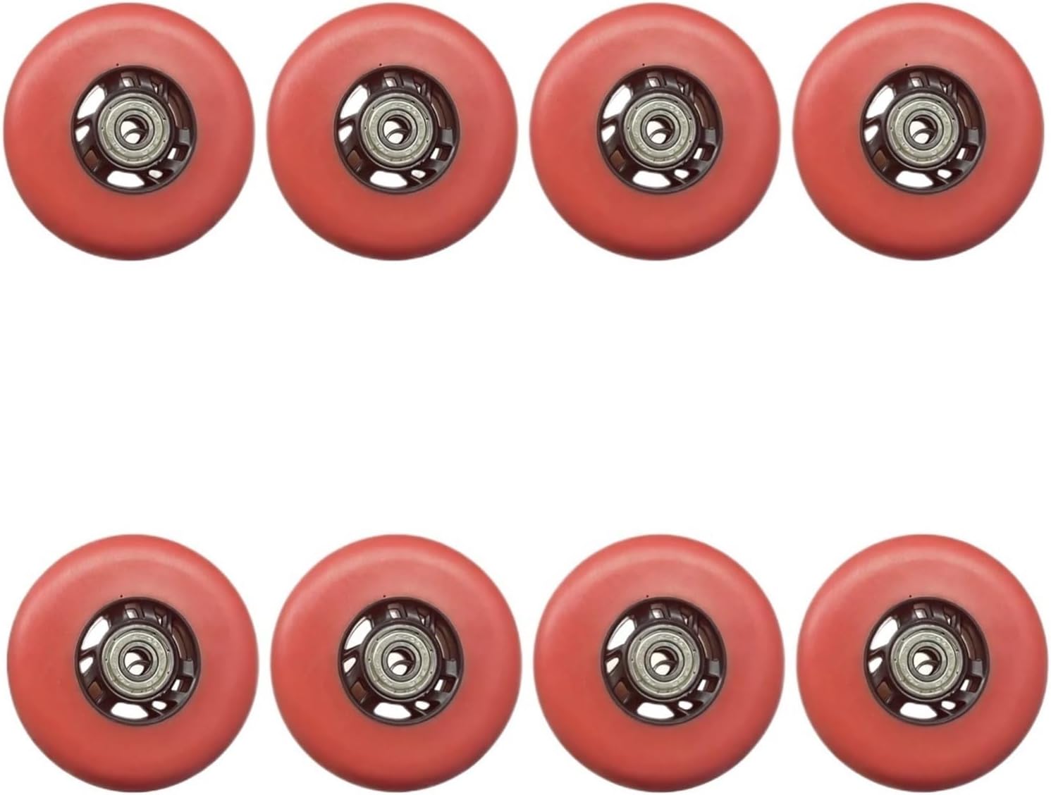Inline Skate Wheels 8-Piece Replacement PU Wheels 80mm Diameter - Abec-7 608 Bearings, 12 Color Options for Skates, Scooters & Luggage(White-black)