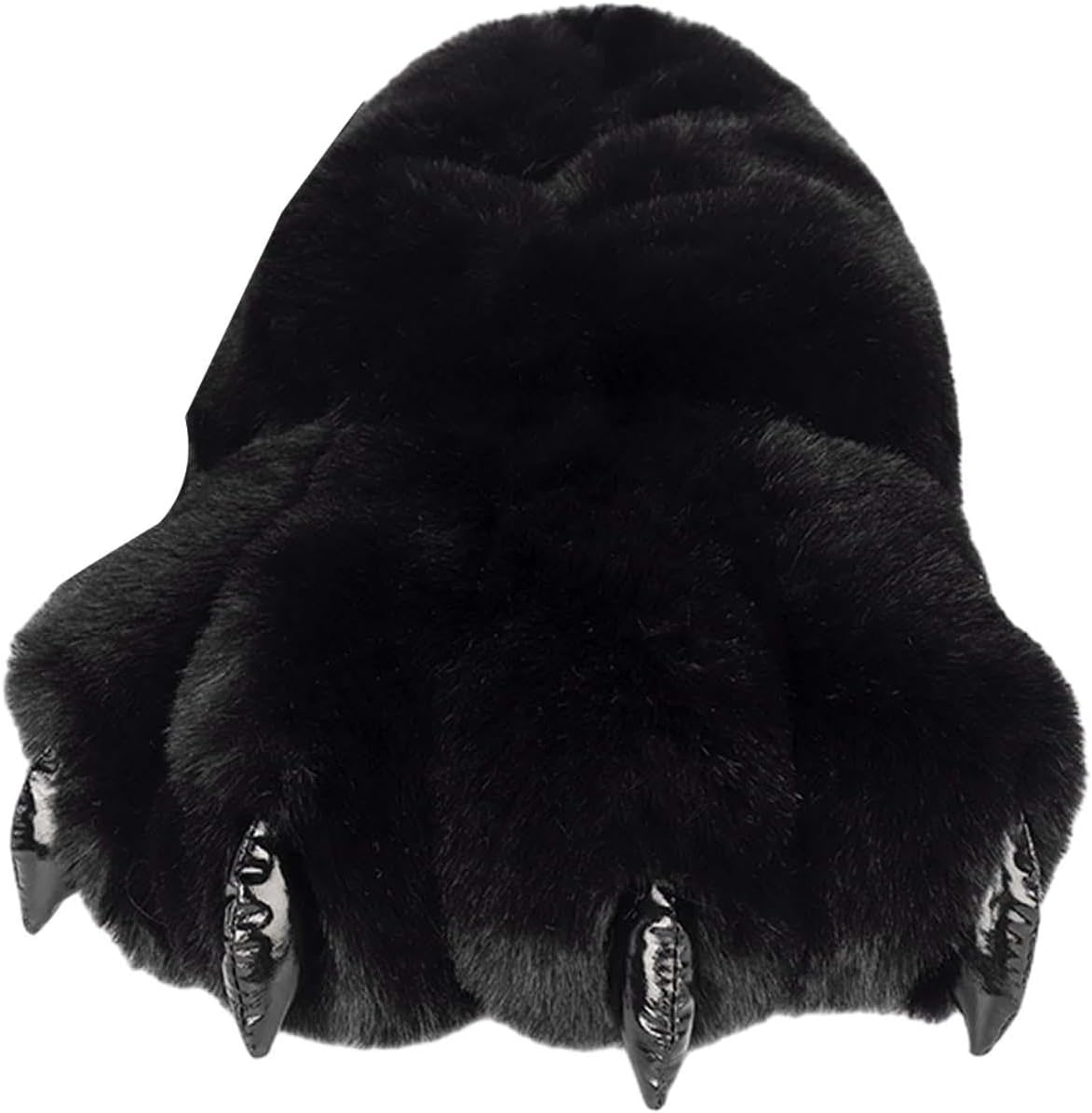 2 Pieces Bear Paw Slippers Soft Women Animal Paws Plush Slippers for Bedroom Black