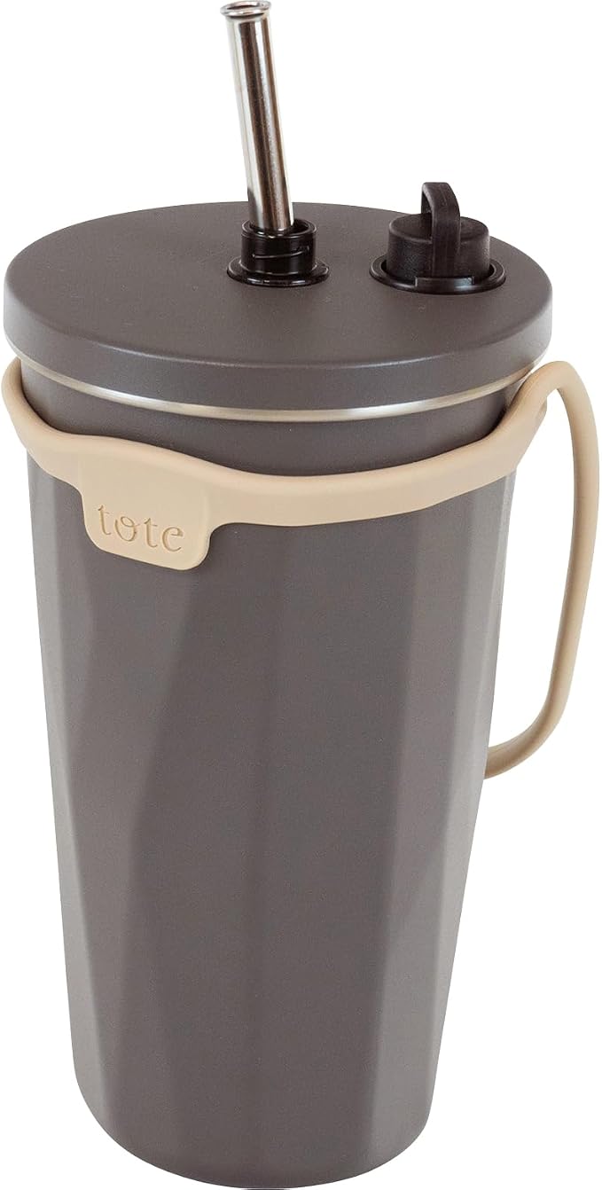 和平フレイズ ストロー付 タンブラー 570ml チャコール 2WAY 真空断熱 保温 保冷 toto 持ち運びに便利 トート RH-1761