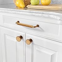 Vista 2 de Asidrama Paquete de 10 pomos de latón antiguo para gabinetes de cocina, perillas de tocador, perillas retro vintage para cajones, herrajes