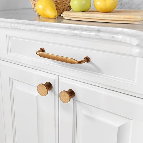 Miniatura 2 de Asidrama Paquete de 10 pomos de latón antiguo para gabinetes de cocina, perillas de tocador, perillas retro vintage para cajones, herrajes