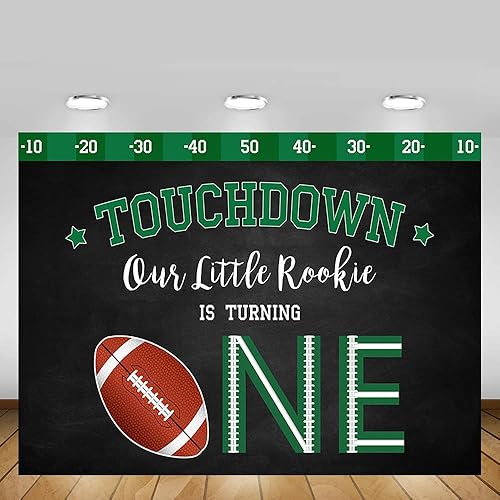 Miniatura 5 de MEHOFOND Touchdown Rugby Boy - Fondos de fotos de un cumpleaños, fútbol americano, pequeño novato, feliz primer cumpleaños, juego deportivo verde y