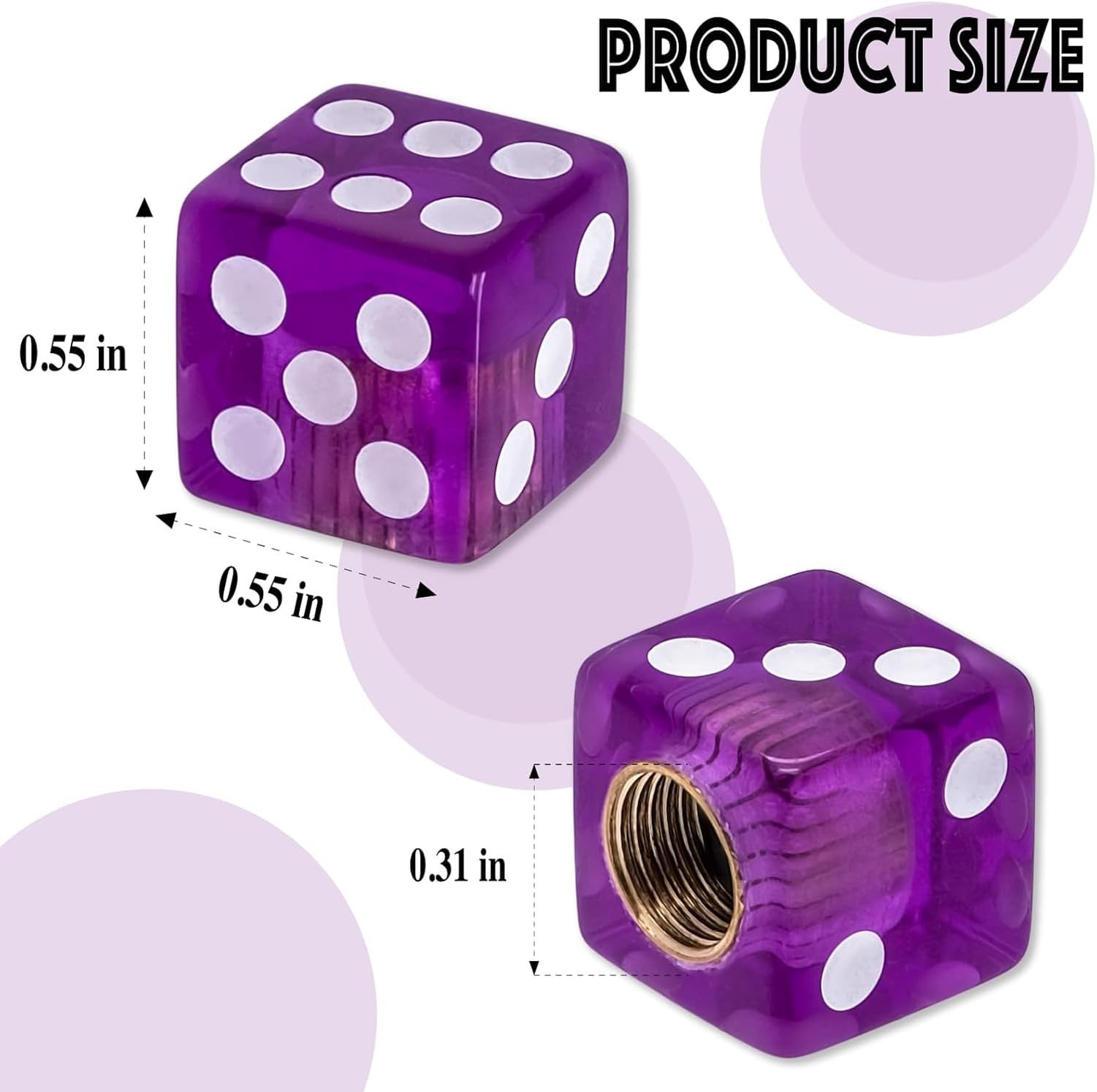 4PCS Tappi Valvola Pneumatici Forma Dado in Metallo, Coperture Valvole Polvere Universali con Nucleo di Rame per Auto, SUV, Furgoni, Moto, Bici, Viola, 8 Pezzi