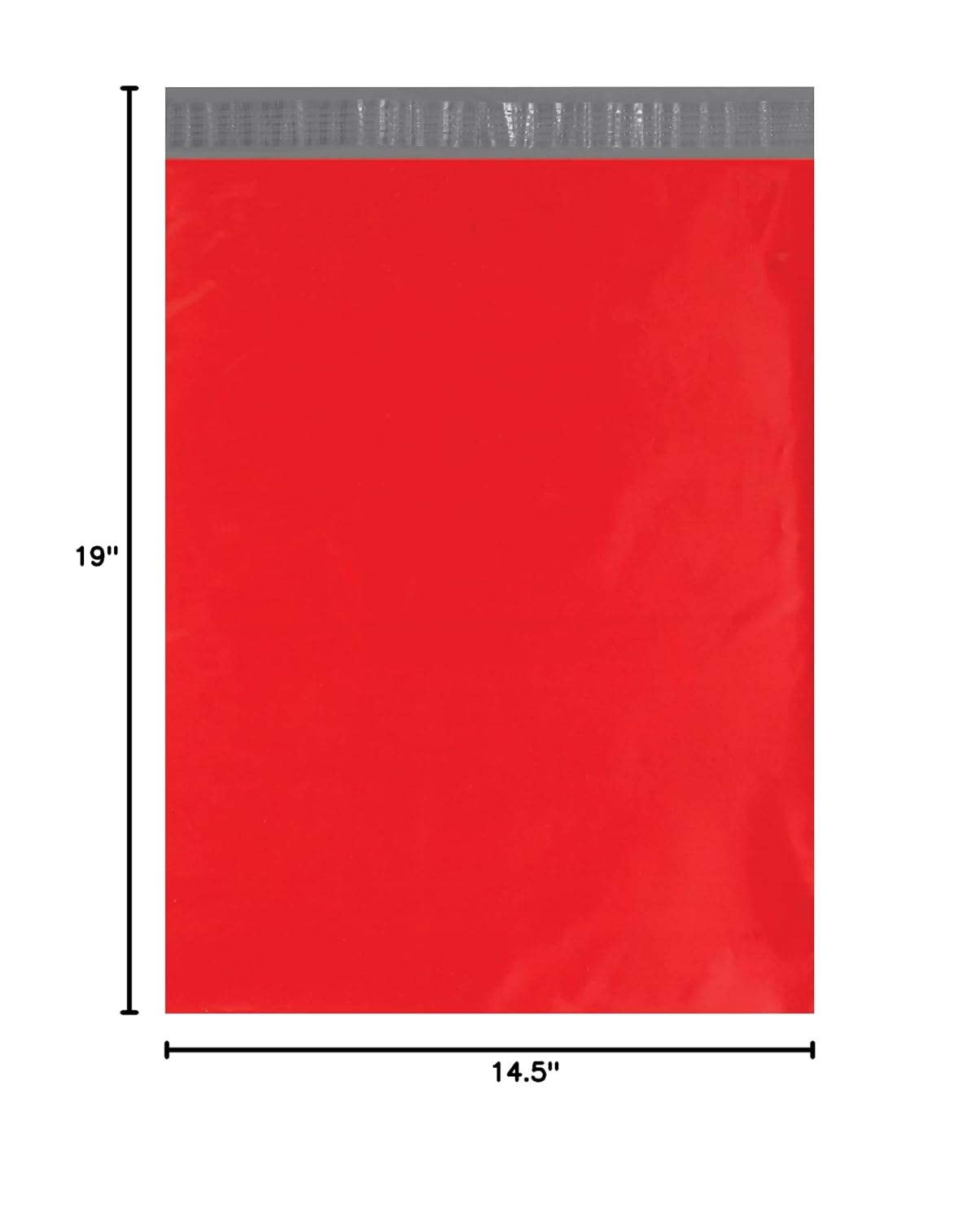 BOX USA Poly Mailer Envelopes, 14 1/2' x 19', Red, Self-Seal with Tear Strip, Waterproof and Puncture Resistant, for Packing, Mailing, and Shipping, Pack of 100