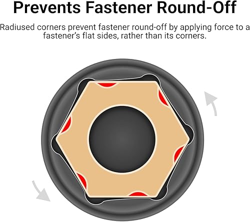 Miniatura 5 de TEKTON Juego de dados de impacto de 6 puntos profundos de 12 pulgada, 23 piezas (0.394-1.260 in)  SID92330
