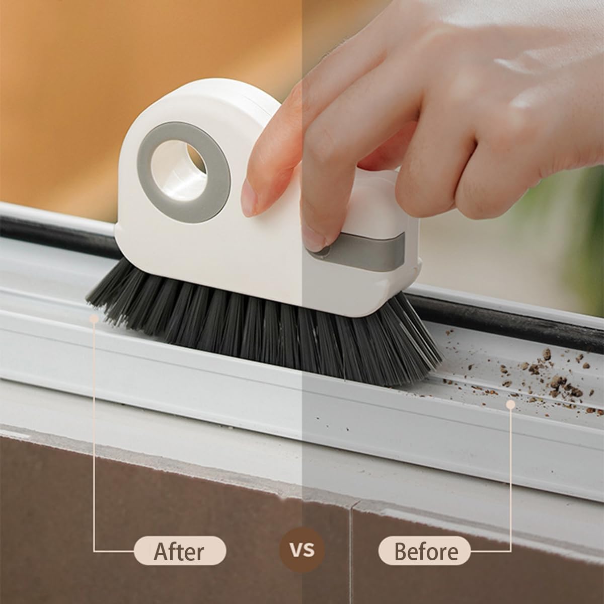 Gray 2in1 Sliding Door Track Cleaning Brush Window Track and Sliding Doors image 4