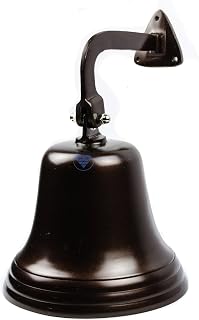 Navy's Nautical Ship's Aluminum Cast Premium Bell | Nursery Decor Gifts | Nagina International … (15 Inches, Brown)