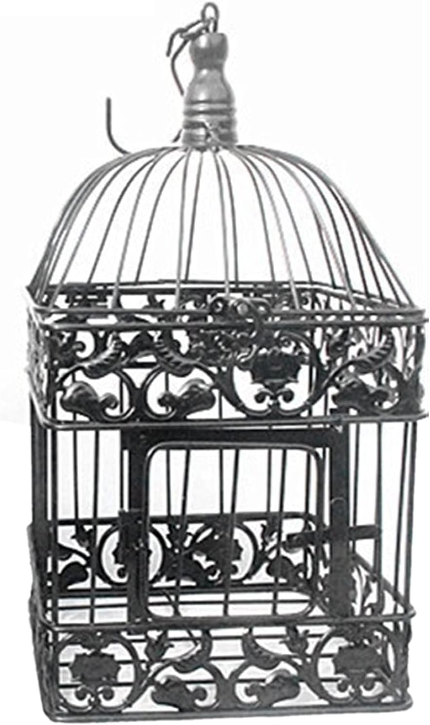 guoqunshop Jaula de Pájaros Forme la Boda Birdcage Hierro Decoración Hogar Cuadrado Pájaro Jaula Decorativa Personalizado Jaula Negro Blanco con Soporte Rodante (Size : L)