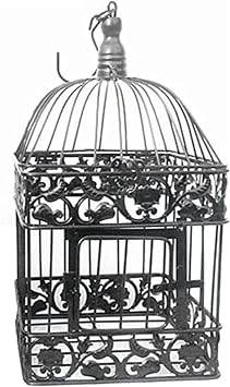 Birdcage Fashion Wedding Birdcage Iron Home Decoration Square Bird Cage Custom Decorative Cage Black White Net Cover Size L S
