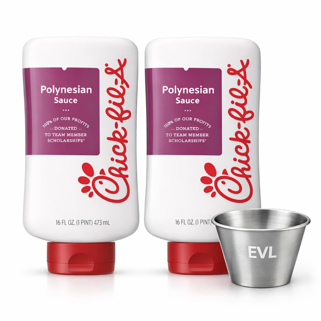 Polynesian Sauce Sauce Bundle – 2 Pack, 16 fl oz Squeeze Bottles with Reusable Sauce Cup – Perfect for Chicken, Sandwiches, and Snacks