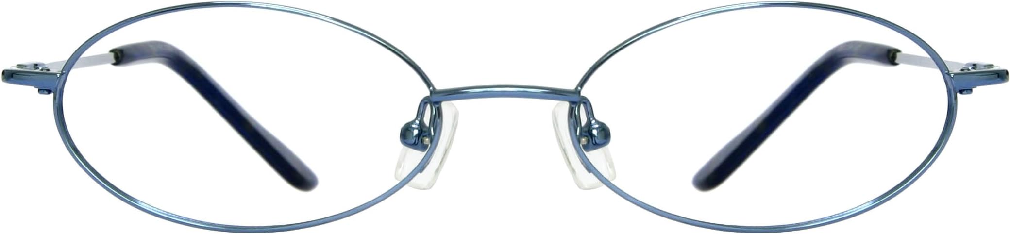 Metal reading eyeglasses with bendable temples (+3.50 Diopters, Blue)