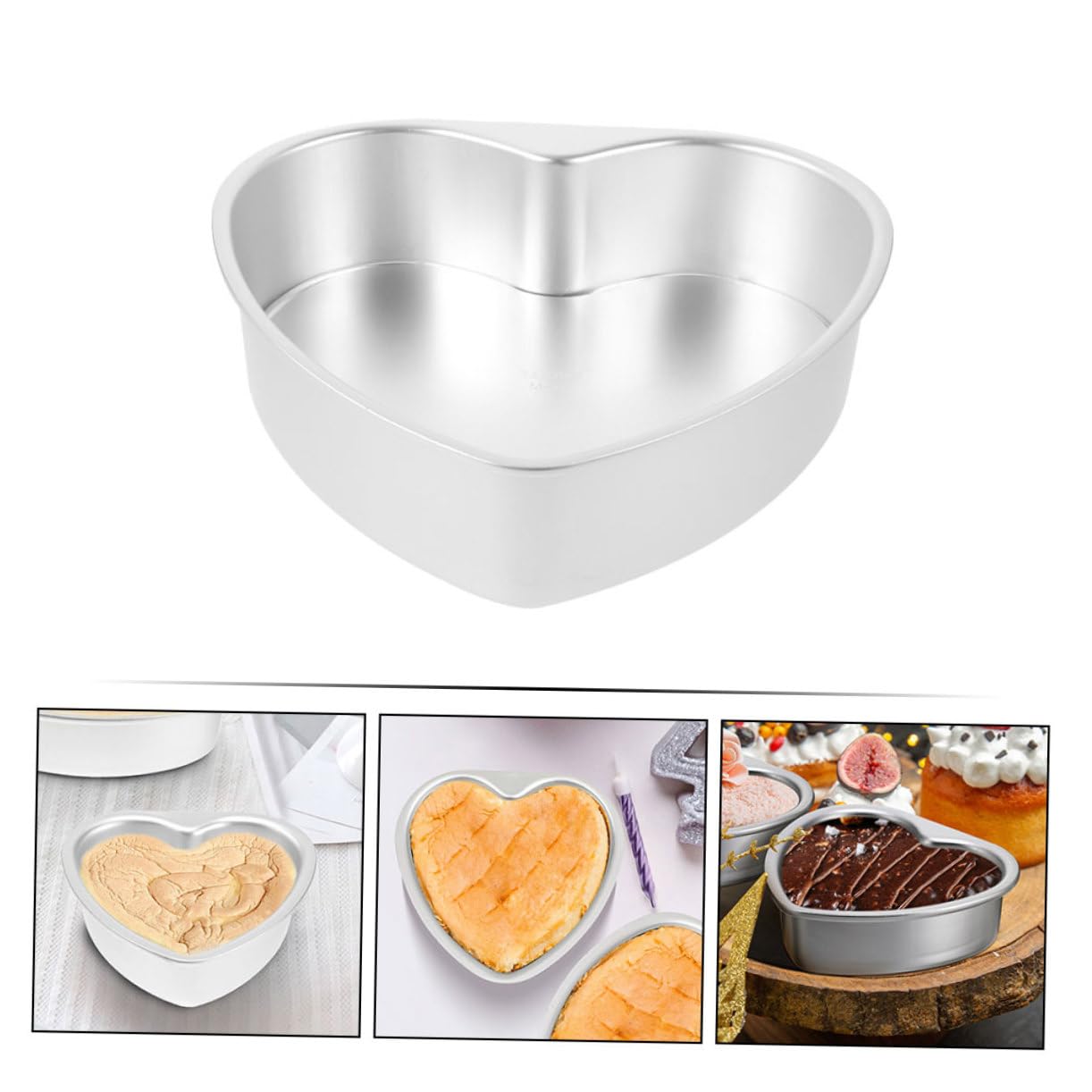 ABOOFAN 5 Moldes Extra Grandes Con Forma De Corazón Para Tartas Para Hornear Suaves Y Fáciles De Usar Para Bodas Y Fiestas.