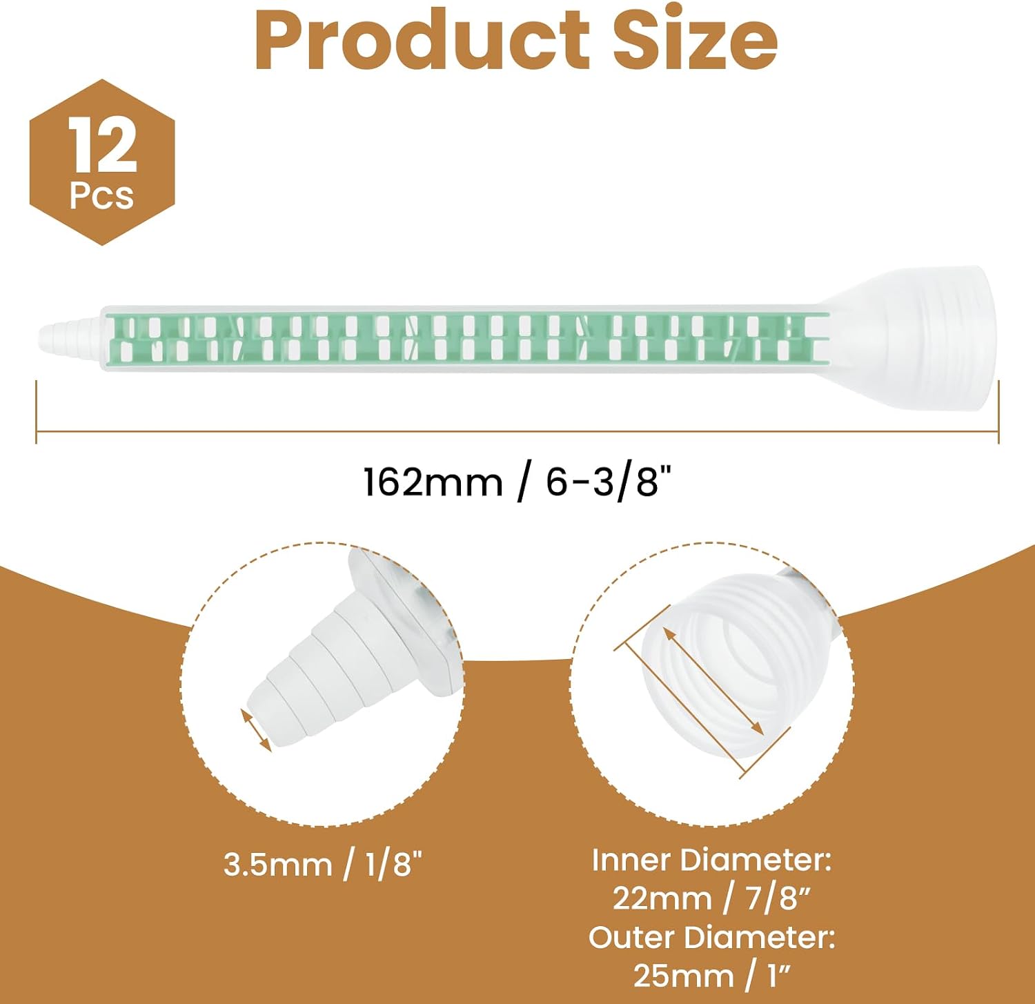 12 Pcs Epoxy Mixing Nozzles | Static Mixing Tips for Adhesive Cartridges, Resin Mixer Applicator for AB Glue Guns