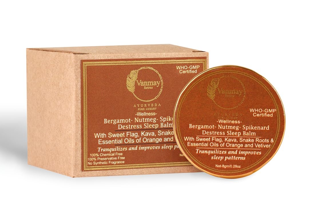 Vanmay Sutras Bergamot-Nutmeg-Spikenard Destress Sleep Balm |Tranquilizes And Improves Sleep Patterns|8 Gm-image-37