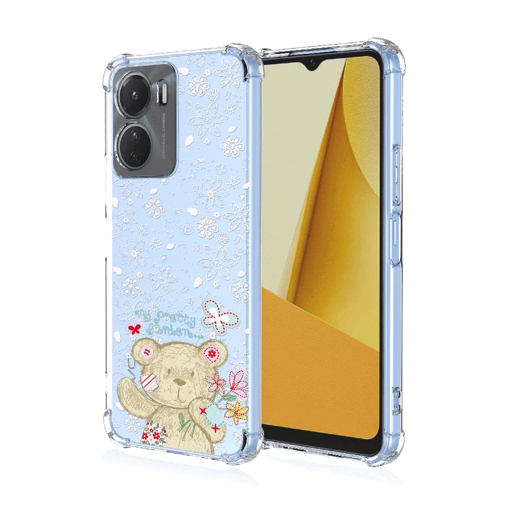 SEAHAI Cover per Vivo V40 SE 5G, Custodia Protettiva Ultra Sottile ed Elegante in Silicone TPU Trasparente, Bello Fiori Colorful Cover Antiurto Case, Amore