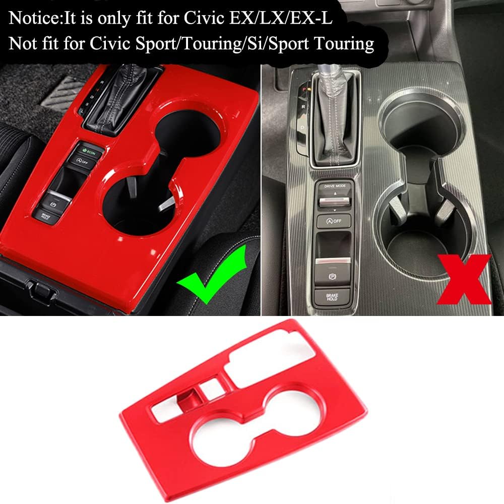 XITER for 11th Gen Honda Civic 2022-202614PCS Red Full Set of Car Interiors Center Console Moulding Trim Steering Wheel Cover Air Outlet Trims Inner Door Bowl Cover Window Switch Decoration image 2