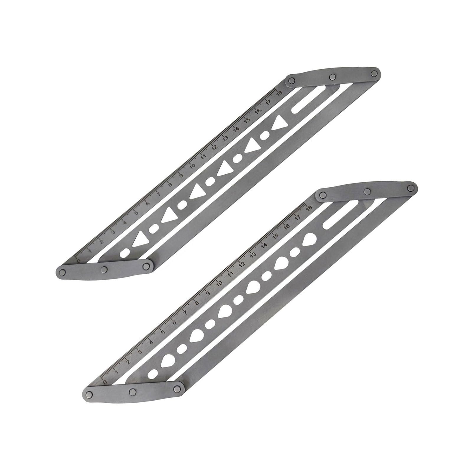 Hsioluted Triangles And Drople Belt Hole Punching Template Tool Stainless Steel Belt Holes Punching Positioning Guide Ruler With Scale Marking Center Positioning Leather Puncher Template
