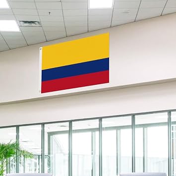 ASUNO Colombia Flag 90 × 150 CM Polyester Colombian National Banner with 2 Brass Grommets Double Side Vivid Color Fade Resistant for Outside Garden Lawn Patio