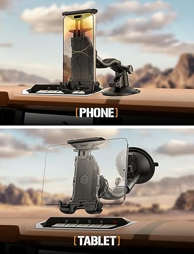 Miniatura 8 de ToughTested Soporte para teléfono con GPS, soporte de tableta con ventosa resistente para parabrisas, se adapta a Max Smartphone y Tablet (hasta