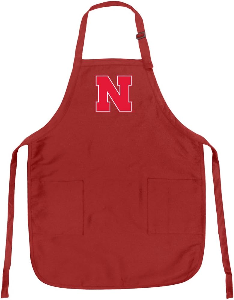 Broad Bay University of Nebraska Aprons Stain Release Nebraska Huskers Apron with Pockets and Adjustable Neck