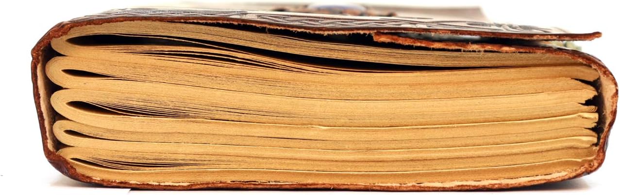 Leather Journal with Unlined Pages - Sun & Moon Leather Bound Writing Journal for Women & Men (5x7 in) Lined Journals for Women, Leather Bound Notebook Ruled Journal & Diary, Lined Journal for Writing