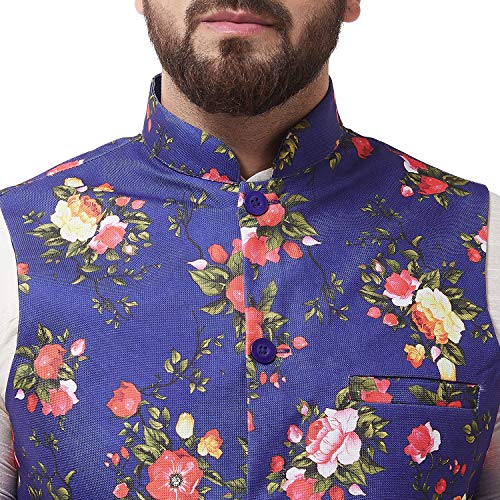 Image of SOJANYA (Since 1958, Men's Silk Blend Pink Kurta Pyjama & Printed Nehrujacket Combo