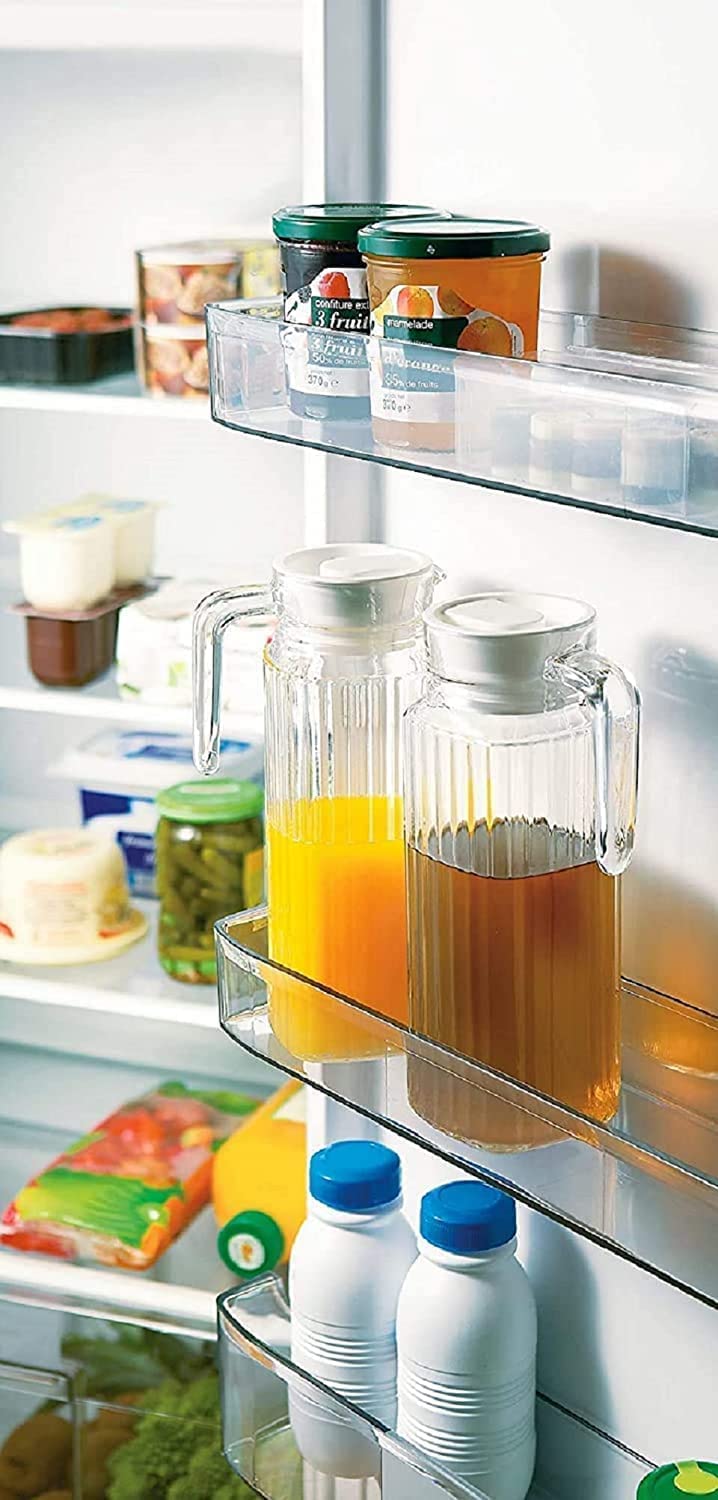 MZP Italin Premium Luxury Glass Water Jug 1000 ML Glass Pitcher with Plastic Lid for Hot n Cold Water, ice Tea, Milk, Juice and Beverages Carafe (Pack of 1) 3