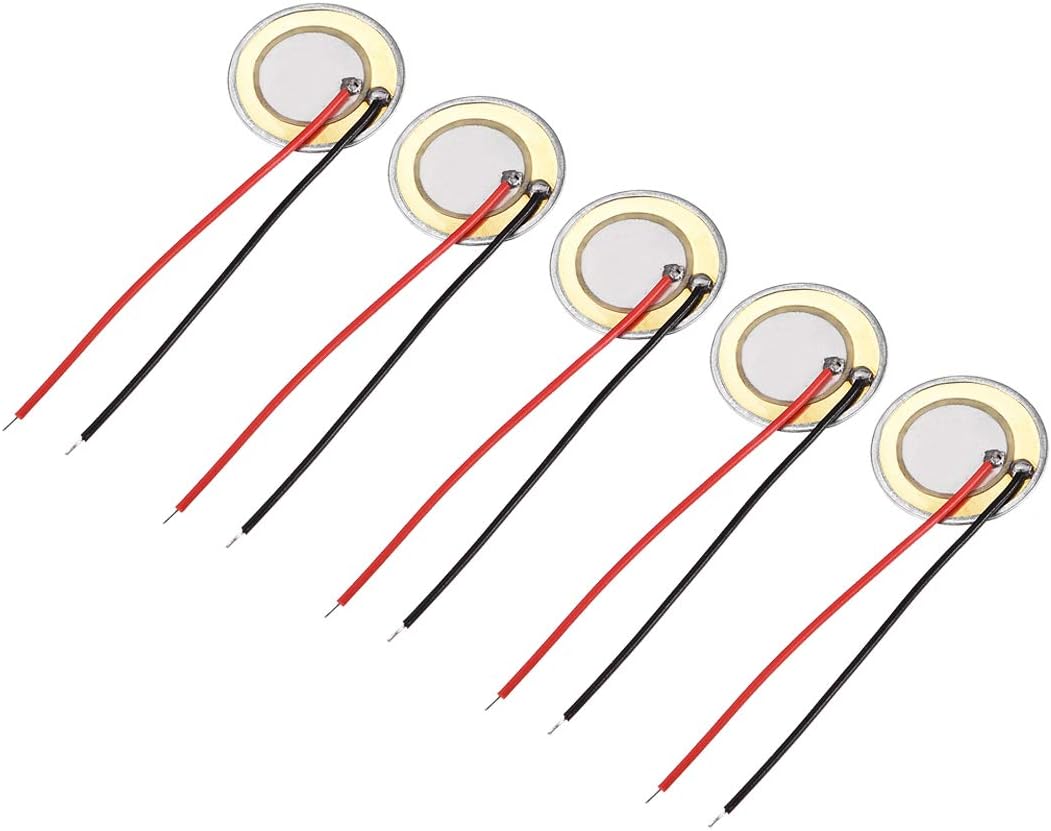 sourcing map 5 Pcs Piezo Discs 20mm Acoustic Pickup Transducer Microphone Trigger Element CBG Guitar