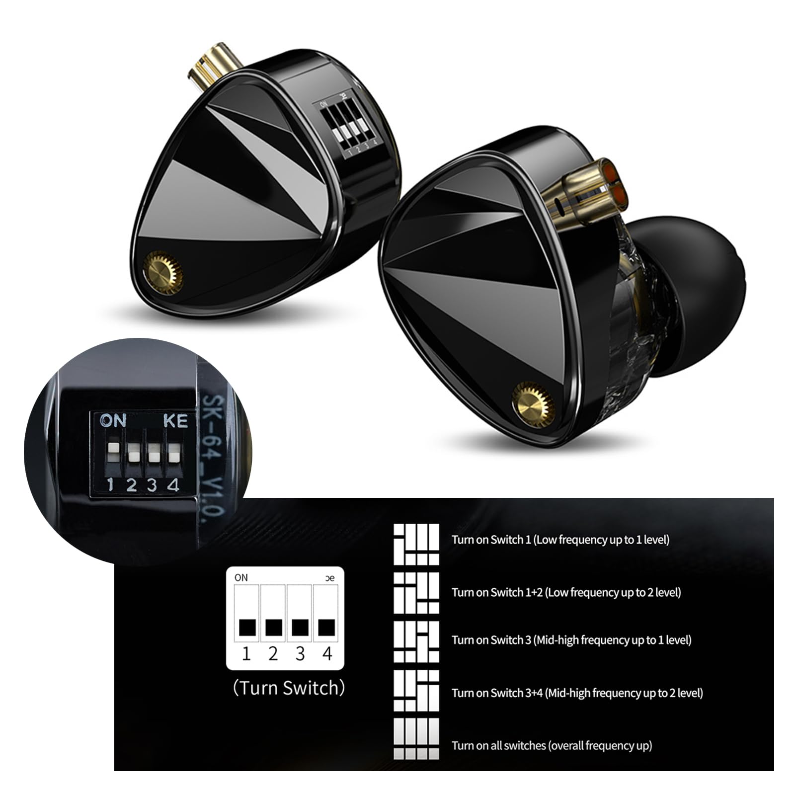 Auricolari Ergonomici Professionali da Studio Precisione del Suono del Driver Dinamico per Auricolari per Monitor da Studio A Bassa Frequenza Migliorati con Bassa Frequenza Migliorata