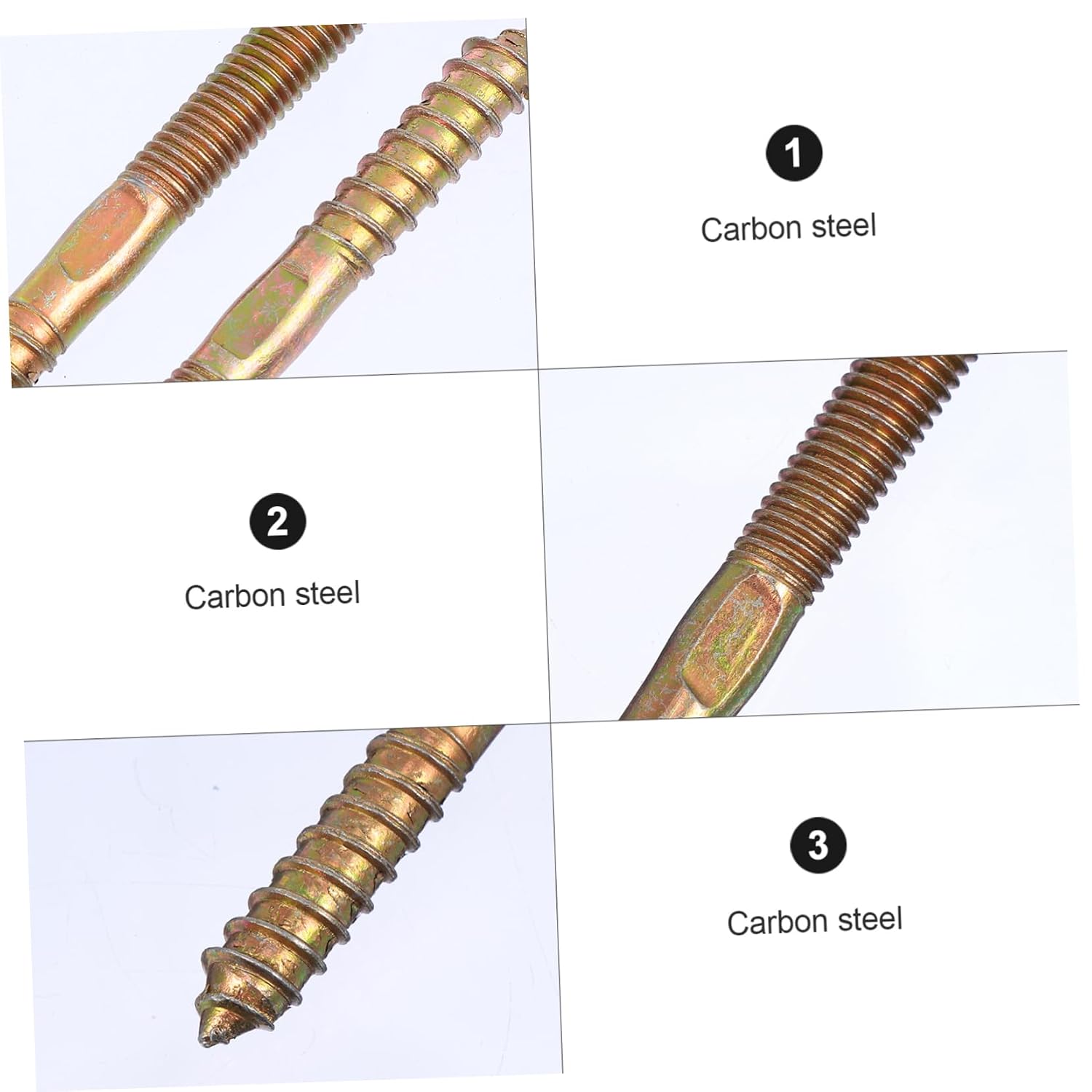 Carbon Steel Hanger Bolts Self Tapping Screws Double Headed 50 Pcs
