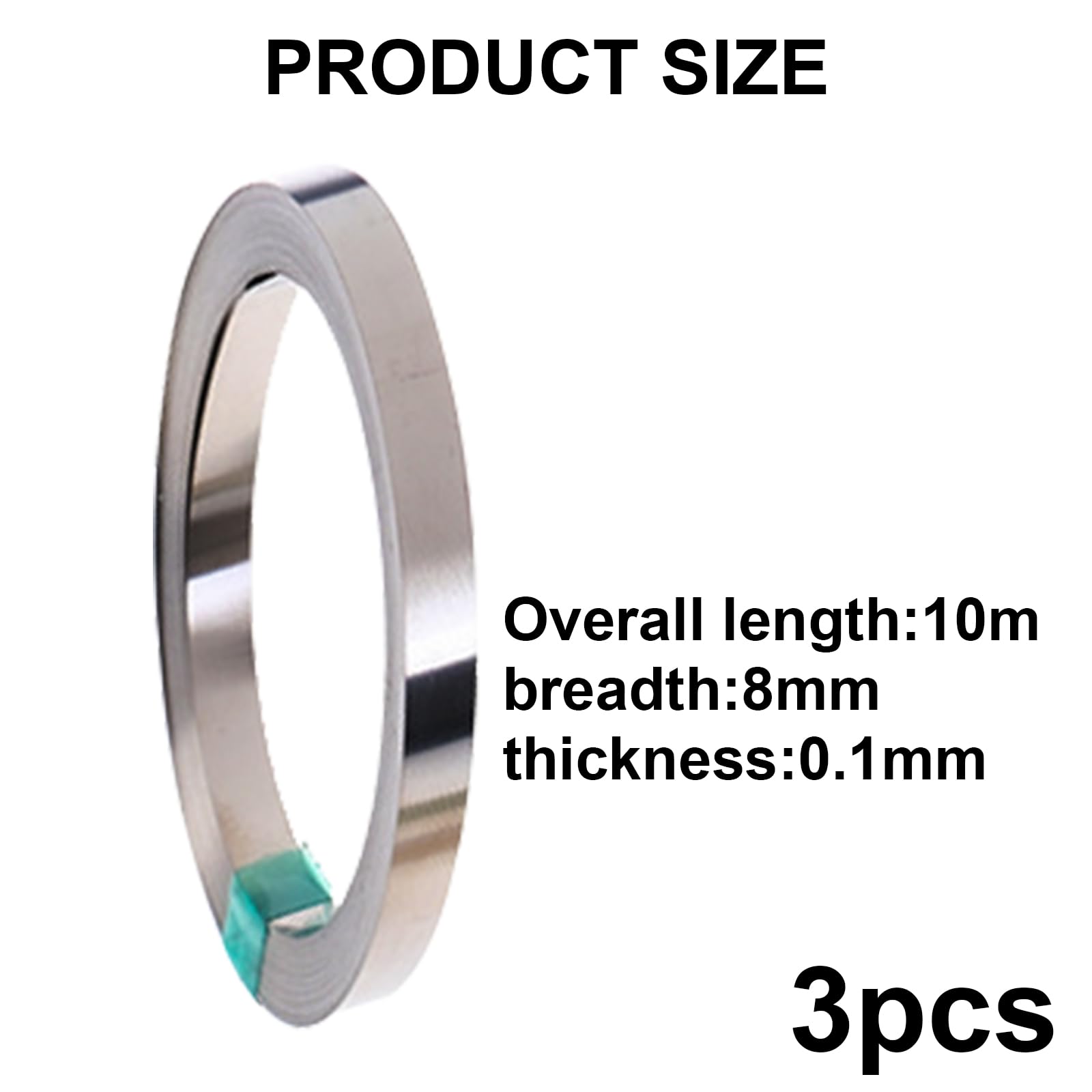 3 Rotoli Nastro Nichel Puro: 0.1 * 8mm*10M Striscia di Nichel, Nastro In Nichel per Batterie per 18650 Batterie e Saldature a Punti Nichel Striscia Accessori per Saldatura Striscia di Nichel Puro