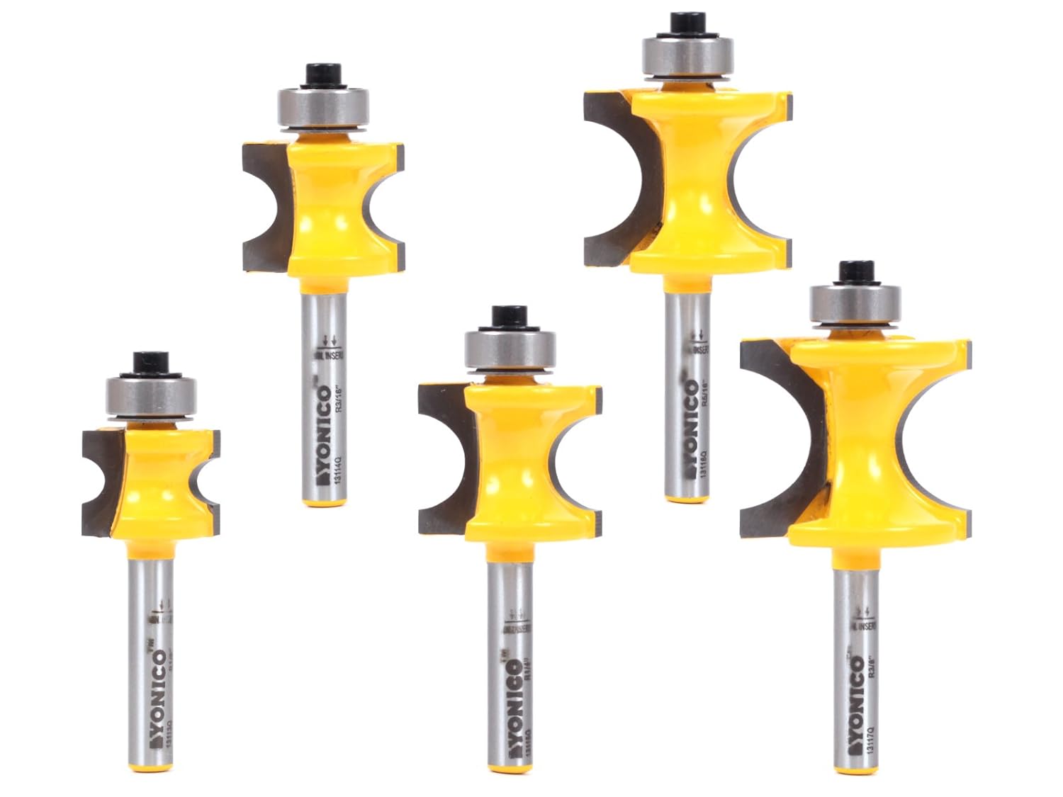YONICO 13515 5 Bit Bullnose Router Bit 1/2-Inch Shank