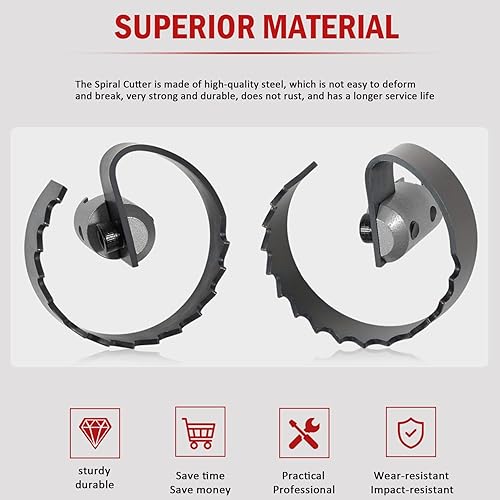 Miniatura 4 de 63025 Cortador espiral de 2 pulgadas para máquina de tambor Ridgid k-400, máquina de tambor k-3800 y máquina seccional k-50, reemplaza T-209 63025