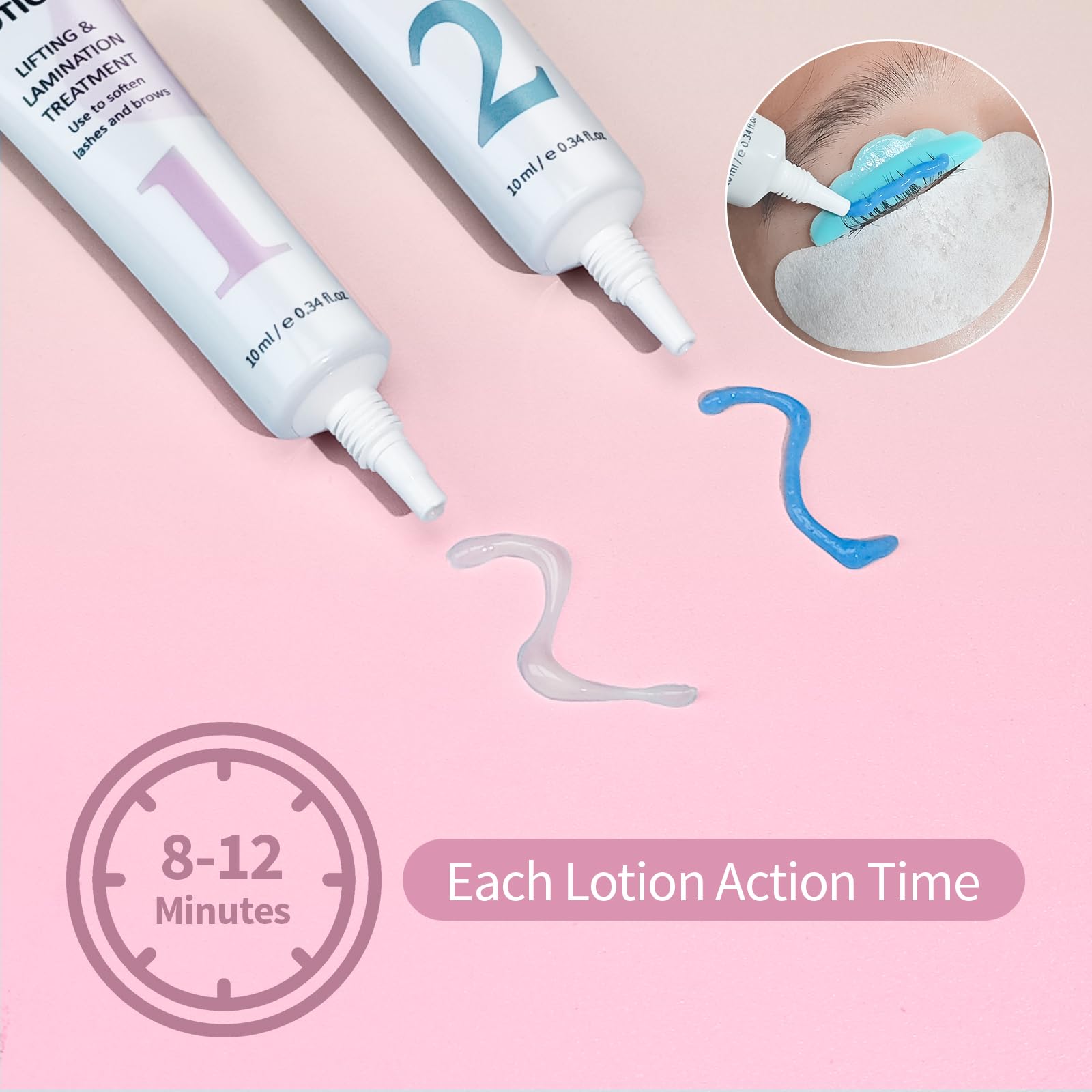Lomansa Lash Lift Lotion, Lash Lift Kit, Eyelash Perming and Brow Lamination Kit, Easy Squeeze Tube Design, Salon 15 Uses - Image 3