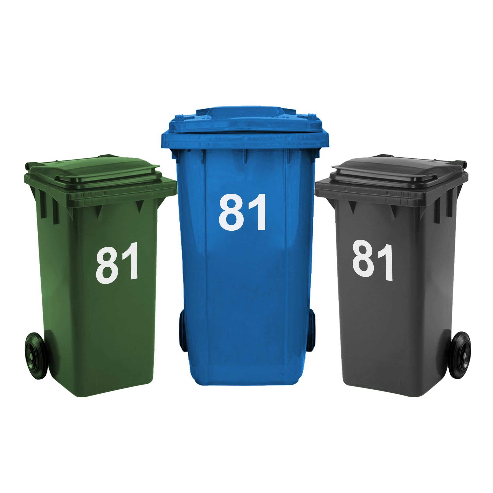 Rubigo 3 x Bin Numbers for Wheelie Bins, 0-99, Letters A-D, 17.5cm Dustbin Stickers, Easy Application Stick On Number Stickers - Weatherproof Self Adhesive Vinyl (5) — view 105