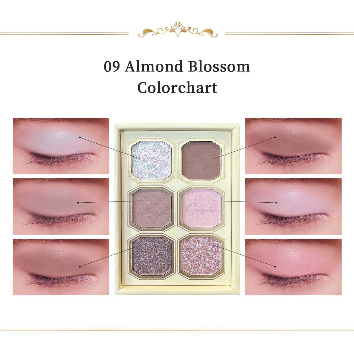 MilleFée Painting Shadow Palette 09 Almond Blossom, Eyeshadow Palette, Warm Deep, Cruelty-Free, Smudge-Proof, Smooth Powder, High Blendable, High Pigmented - Image 4